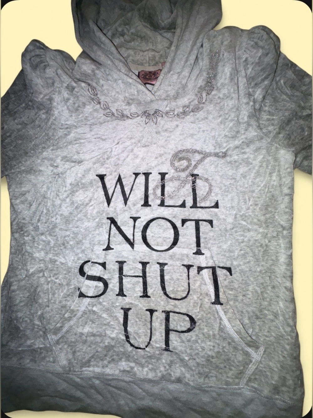 JUICY COUTURE AUTHENTIC Y2K “Will Not Shut Up” Hoodie - Size XL